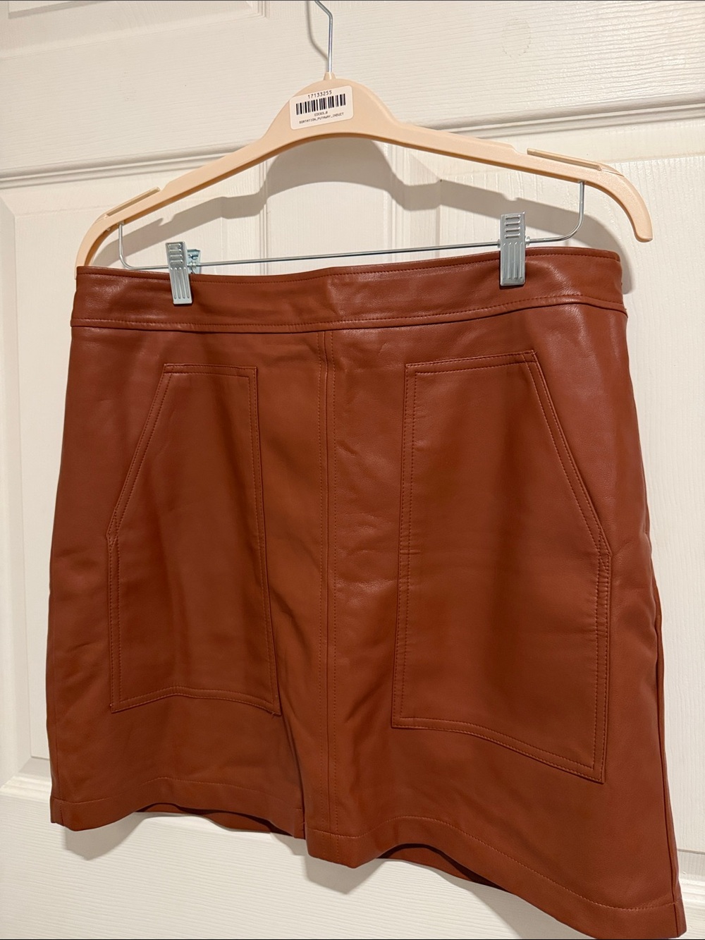 LOFT Rust Brown Leather Mini Skirt